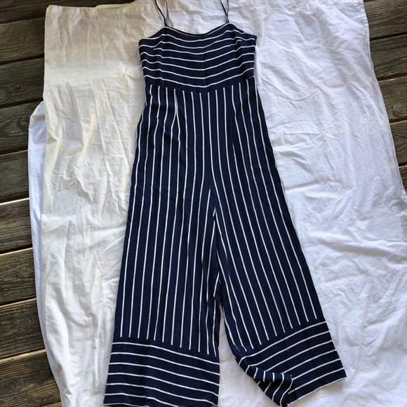 Forever 21 Pants - Blue and White Striped Jumpsuit